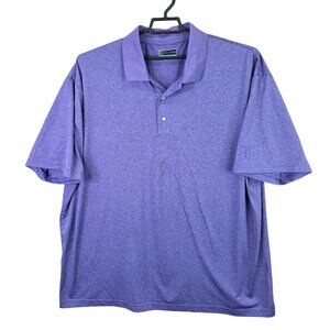 Mens PGA Tour Heathered Purple Polo Shirt Short Sleeve 100% Polyester Size 3X